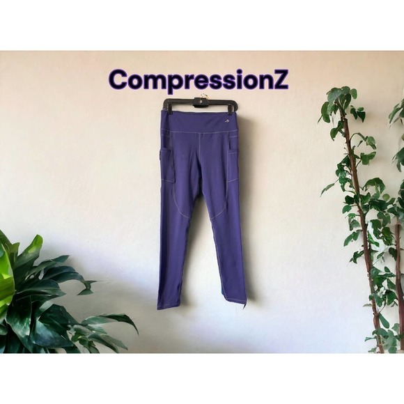 CompressionZ COMPRESSION LEGGINGS W/ POCKETS - PURPLE SZ large - Picture 1 of 12
